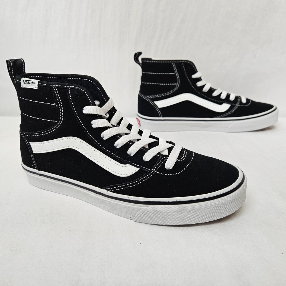 Vans Ashwood Hi Decon High Tops D96BA2 Suede Canvas Black White Women Size 9.5